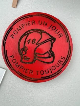 Sous Verre "Pompier un jour"
