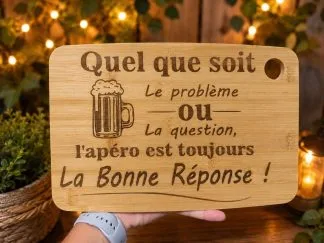 Planche en bambou personnalisée – Gravure laser